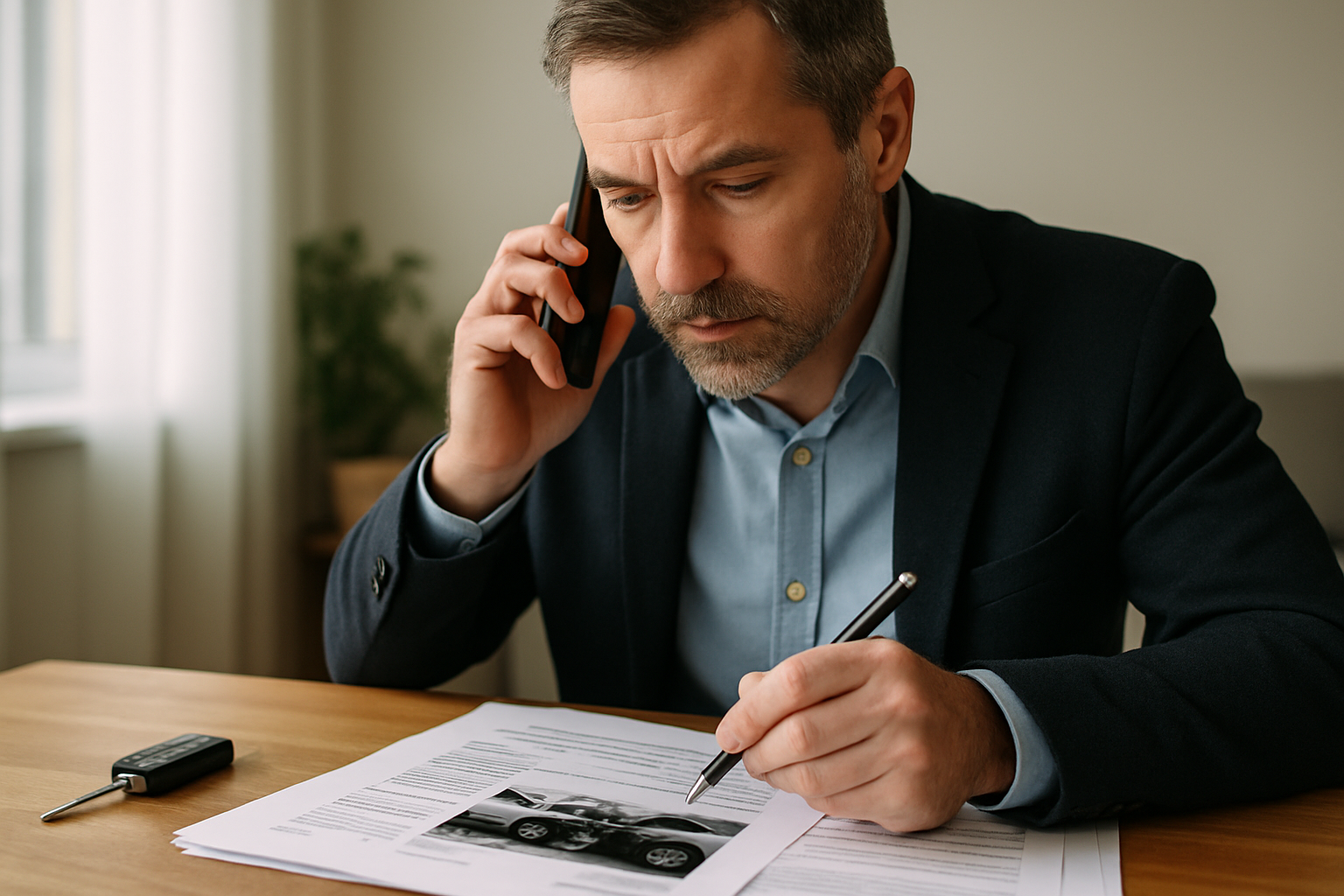 Negotiating a car insurance claim by phone