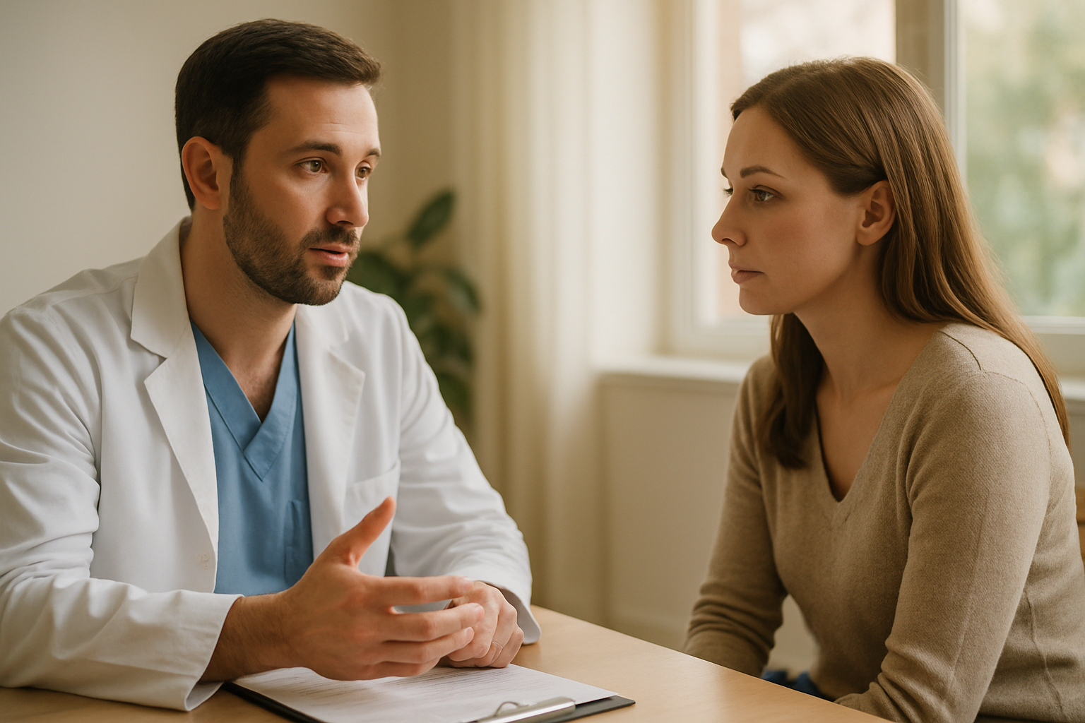 Plastic surgeon consultation for facial scarring