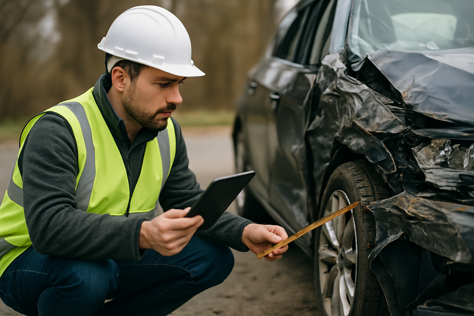 Investigating a head-on collision to prove fault