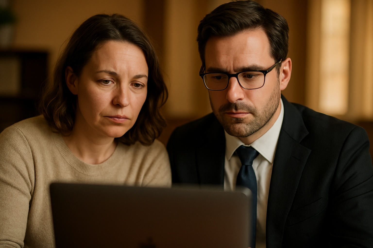 Client and lawyer reviewing progress