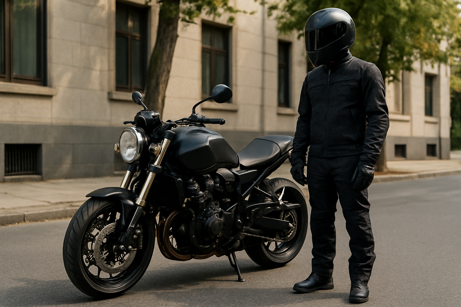Motorcycle and rider