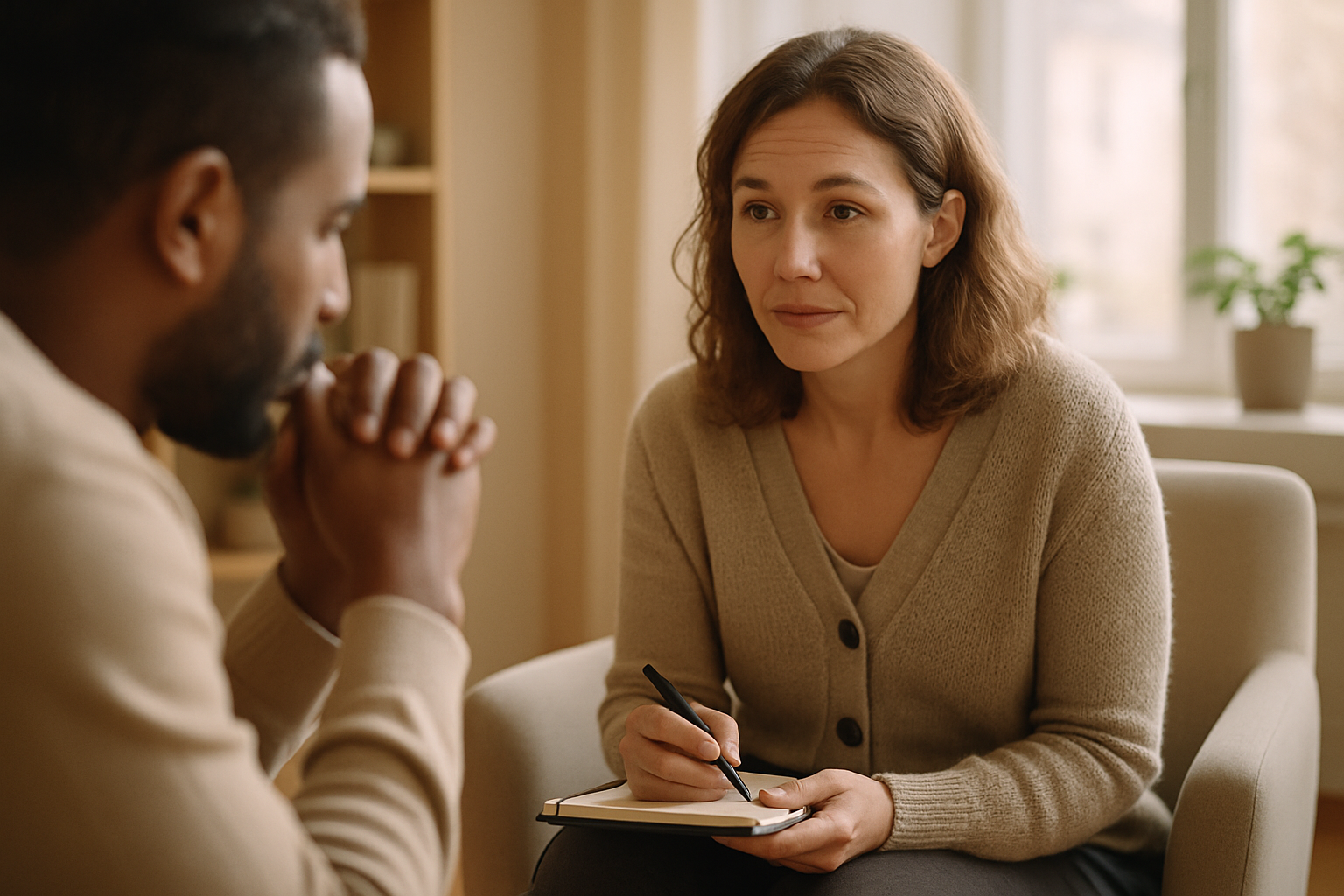 Therapy session for PTSD after a car accident
