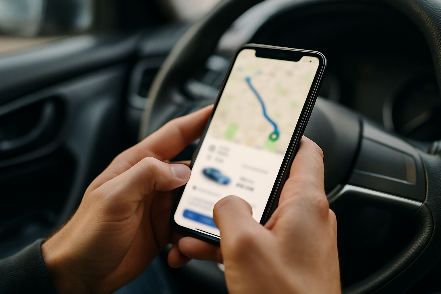 Checking a rideshare app trip record after a crash