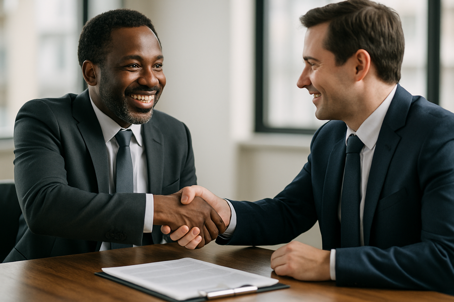 Two insurance professionals discussing a claim