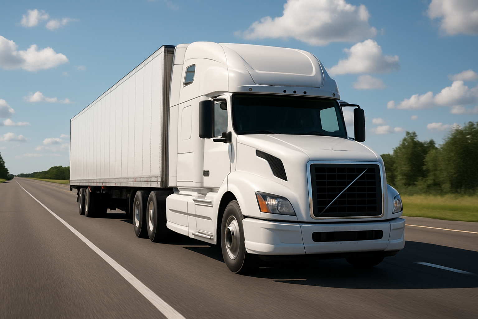A semi truck on a highway