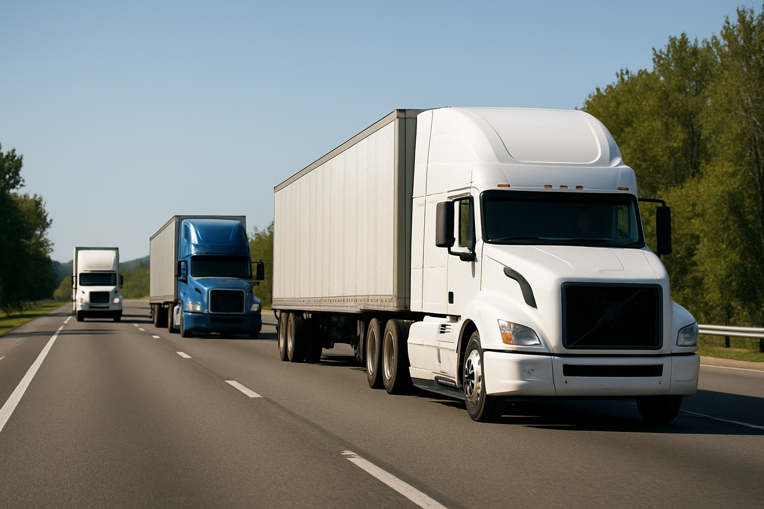 Trucks on interstate